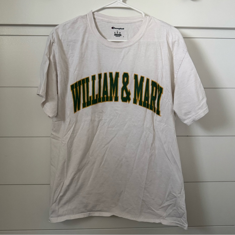 College of William & Mary Champion White and Green Short Sleeve Tee, Men’s L